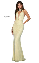 Sherri Hill 53495 Yellow-Silver