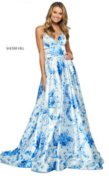 Sherri Hill 53886 Ivory-Blue-Print