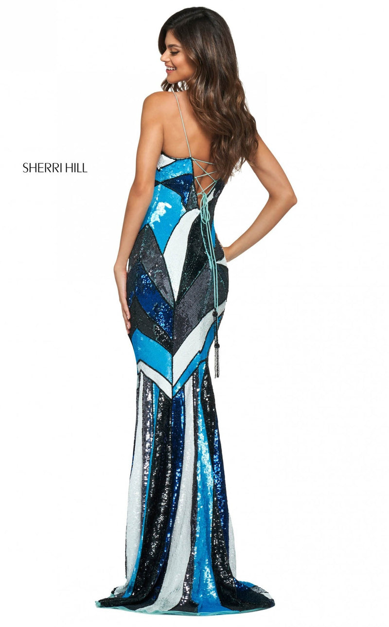 Sherri Hill 53899 Light Blue Multi