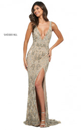 Sherri Hill 53912 Nude-Silver