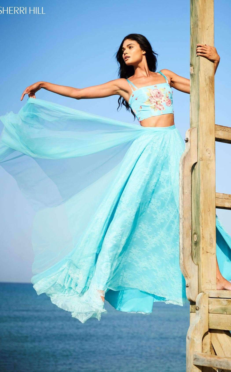 Sherri Hill 51945 Aqua-Print