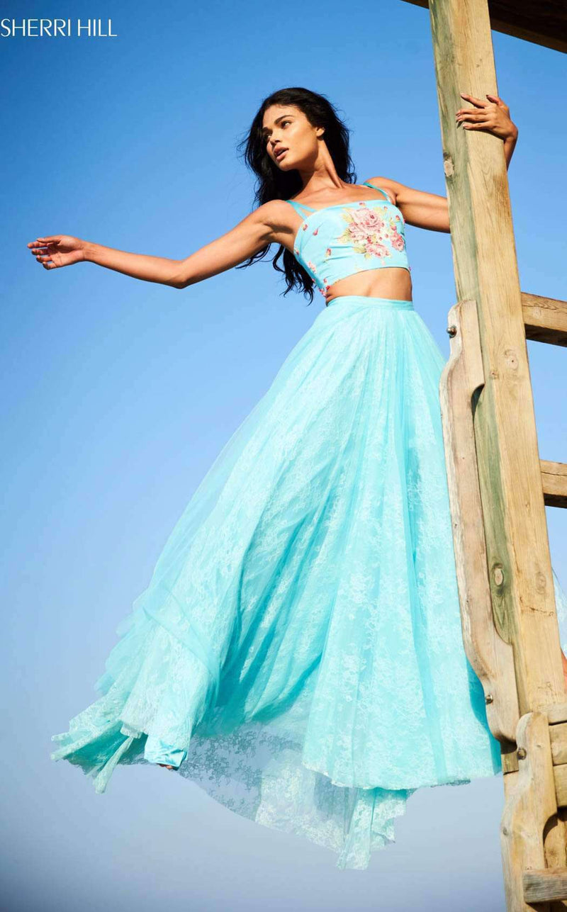 Sherri Hill 51945 Aqua-Print