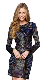 Sherri Hill 52103 Navy Multi