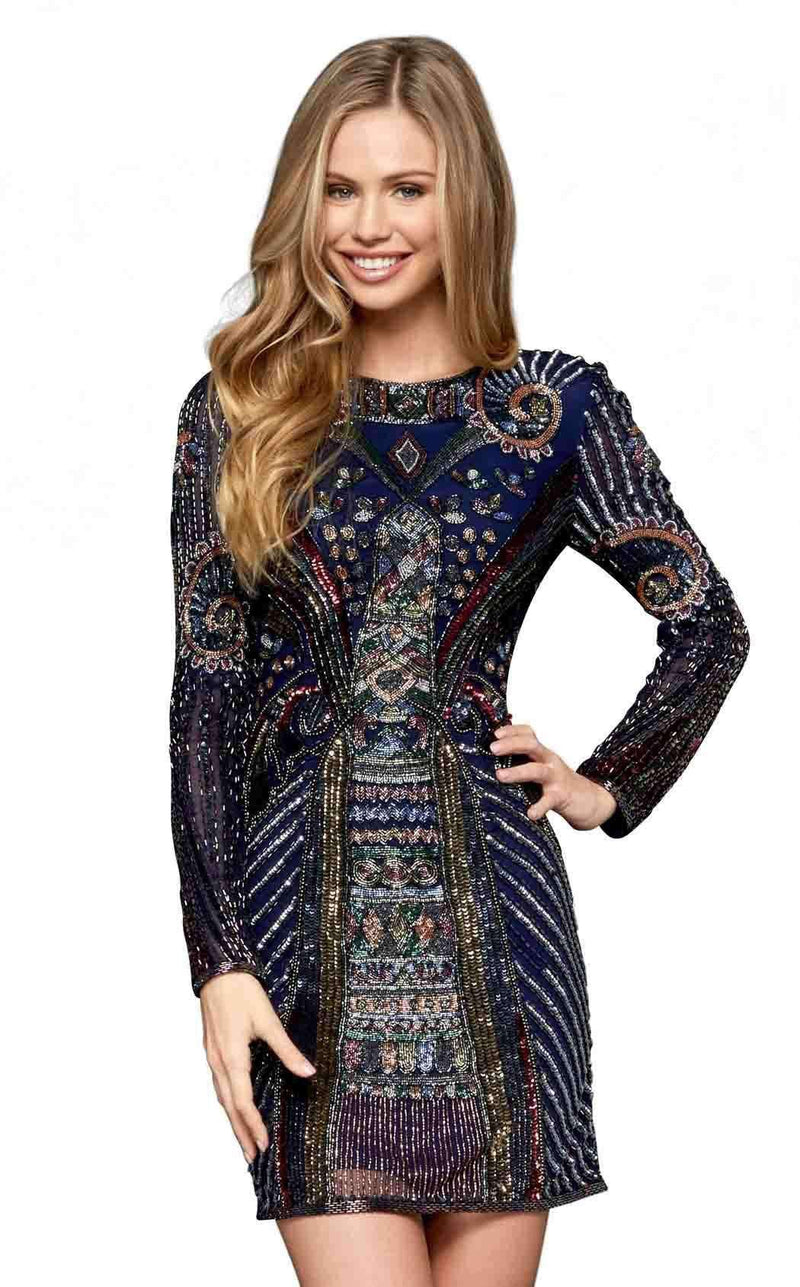 Sherri Hill 52103 Navy Multi