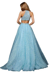 Sherri Hill 52266 Light Blue/Silver