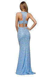 Sherri Hill 52328 Light Blue/Silver