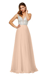 Sherri Hill 52463 Nude/Silver