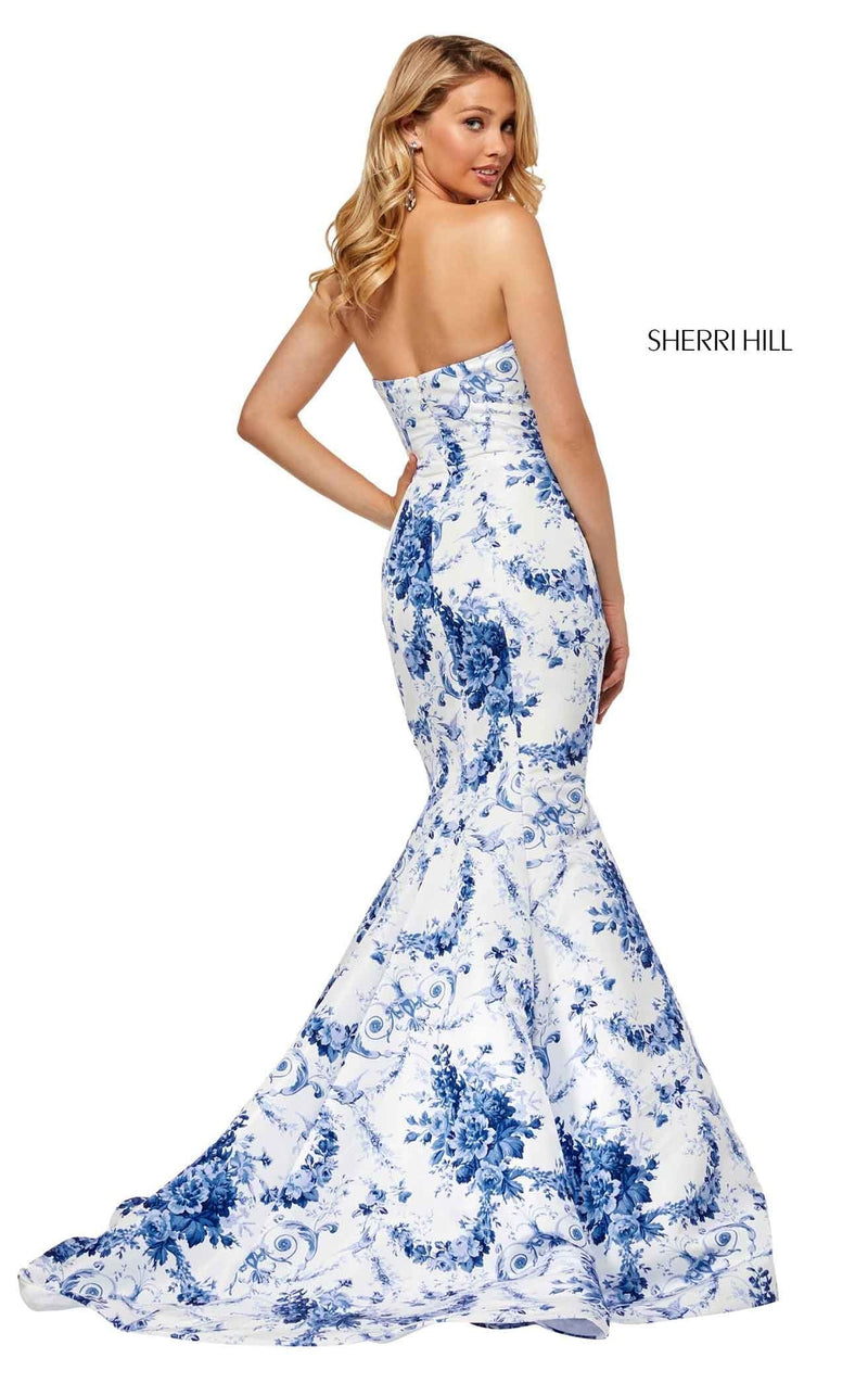 Sherri Hill 52618 Ivory-Blue-Print