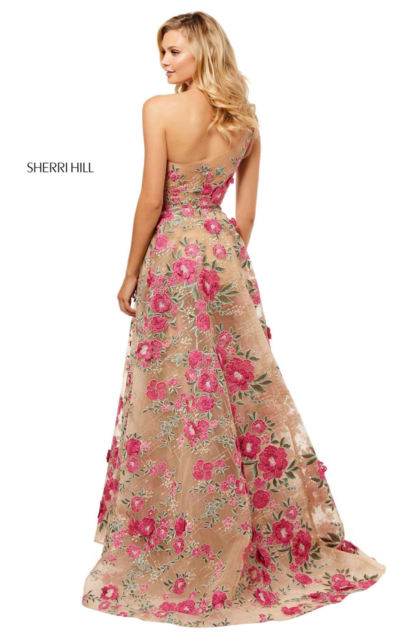 Sherri Hill 52658 Nude/Fuchsia