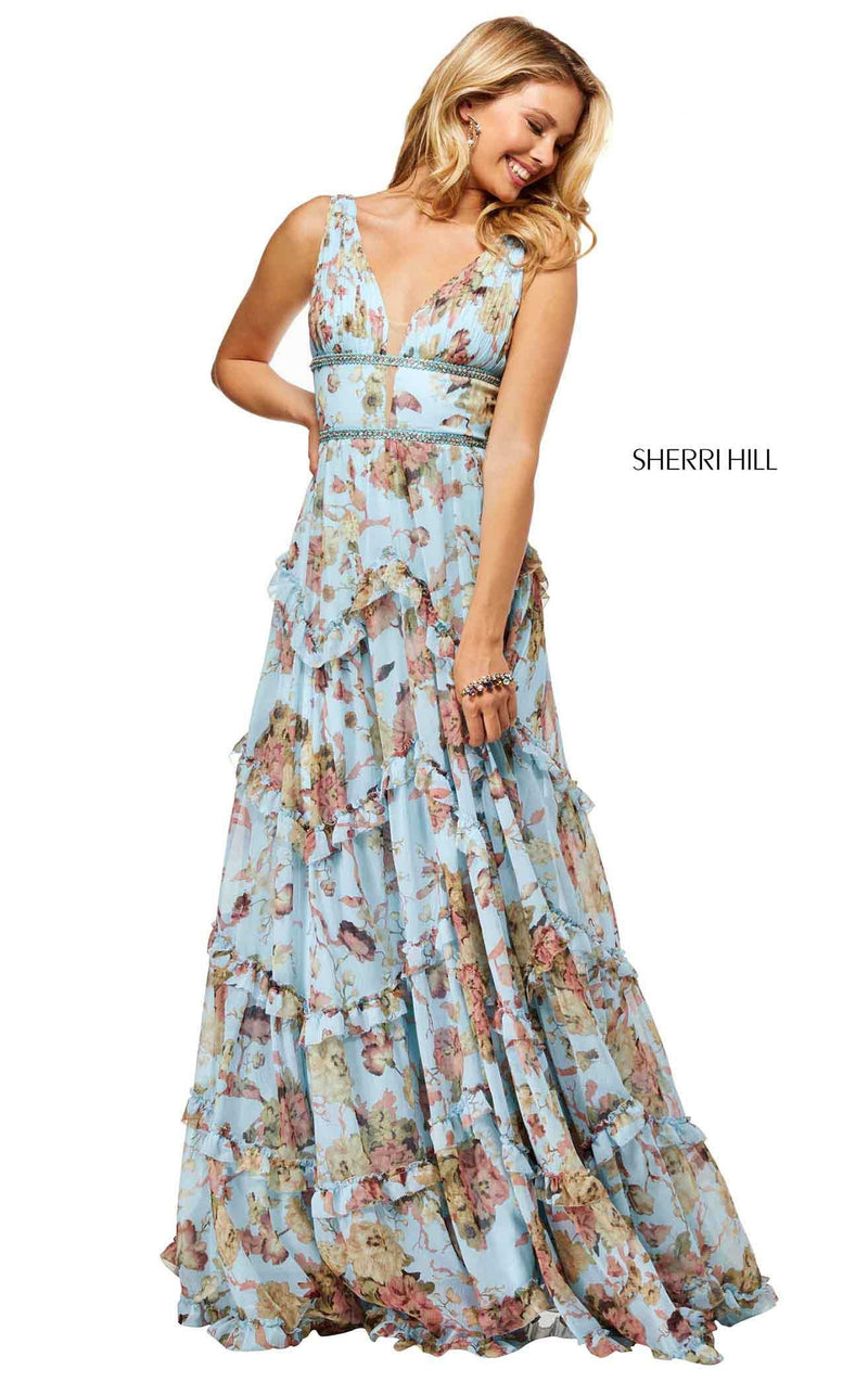 Sherri Hill 52667 Light Blue Multi