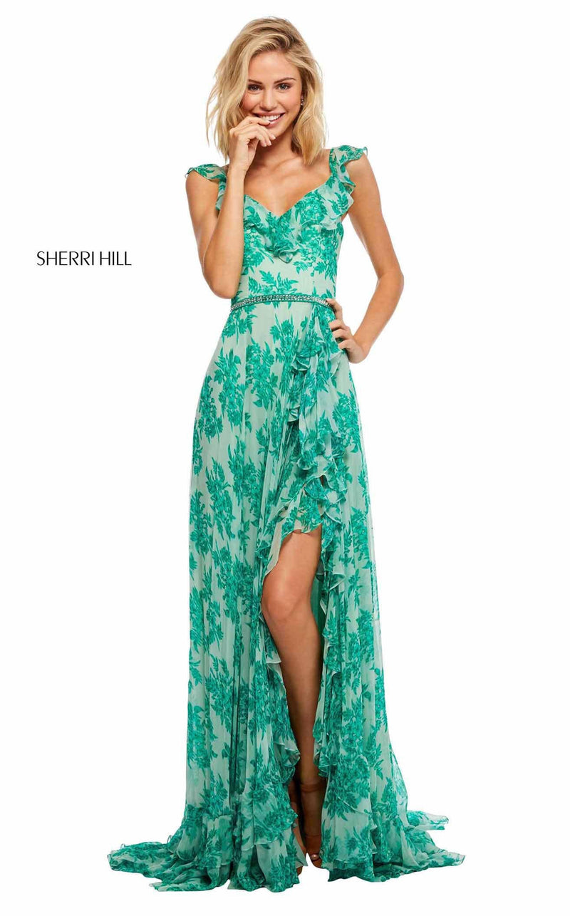 Sherri Hill 52713 Green Print