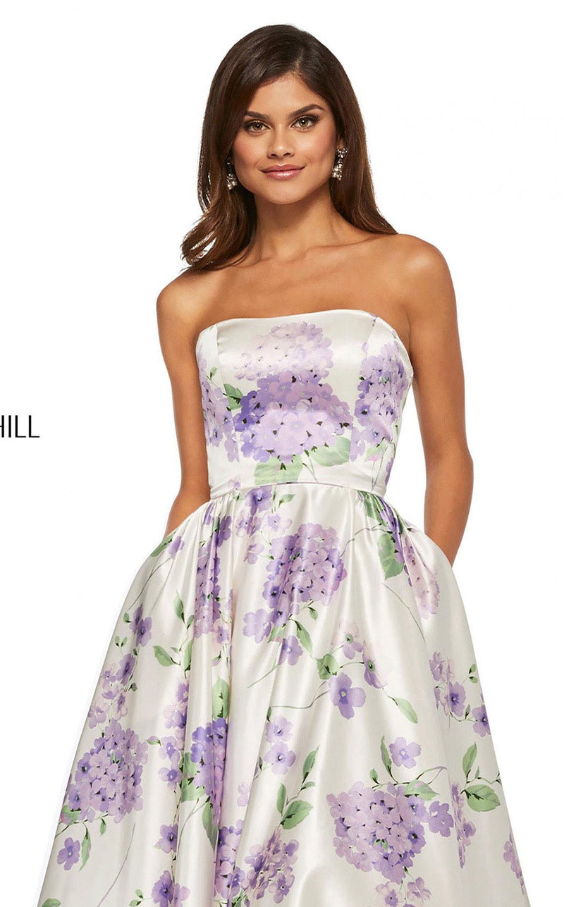 Sherri Hill 52723 Ivory-Lilac-Print