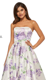 Sherri Hill 52723 Ivory-Lilac-Print