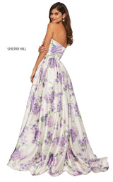 Sherri Hill 52723 Ivory-Lilac-Print