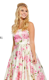 Sherri Hill 52723 Ivory-Pink-Print