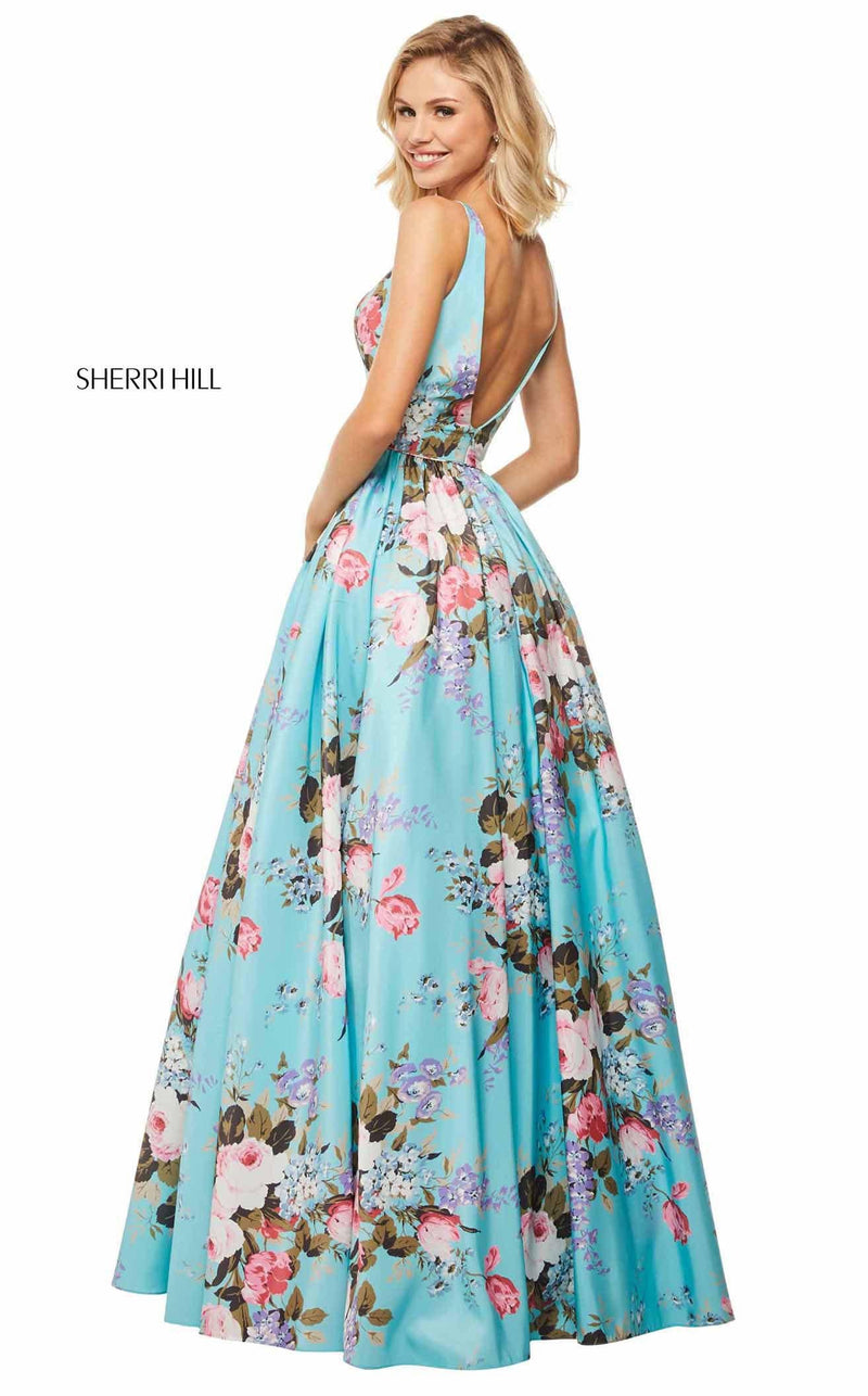 Sherri Hill 52814 Aqua-Print