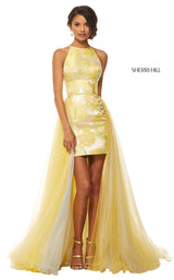 Sherri Hill 52859 Yellow-Silver-Print