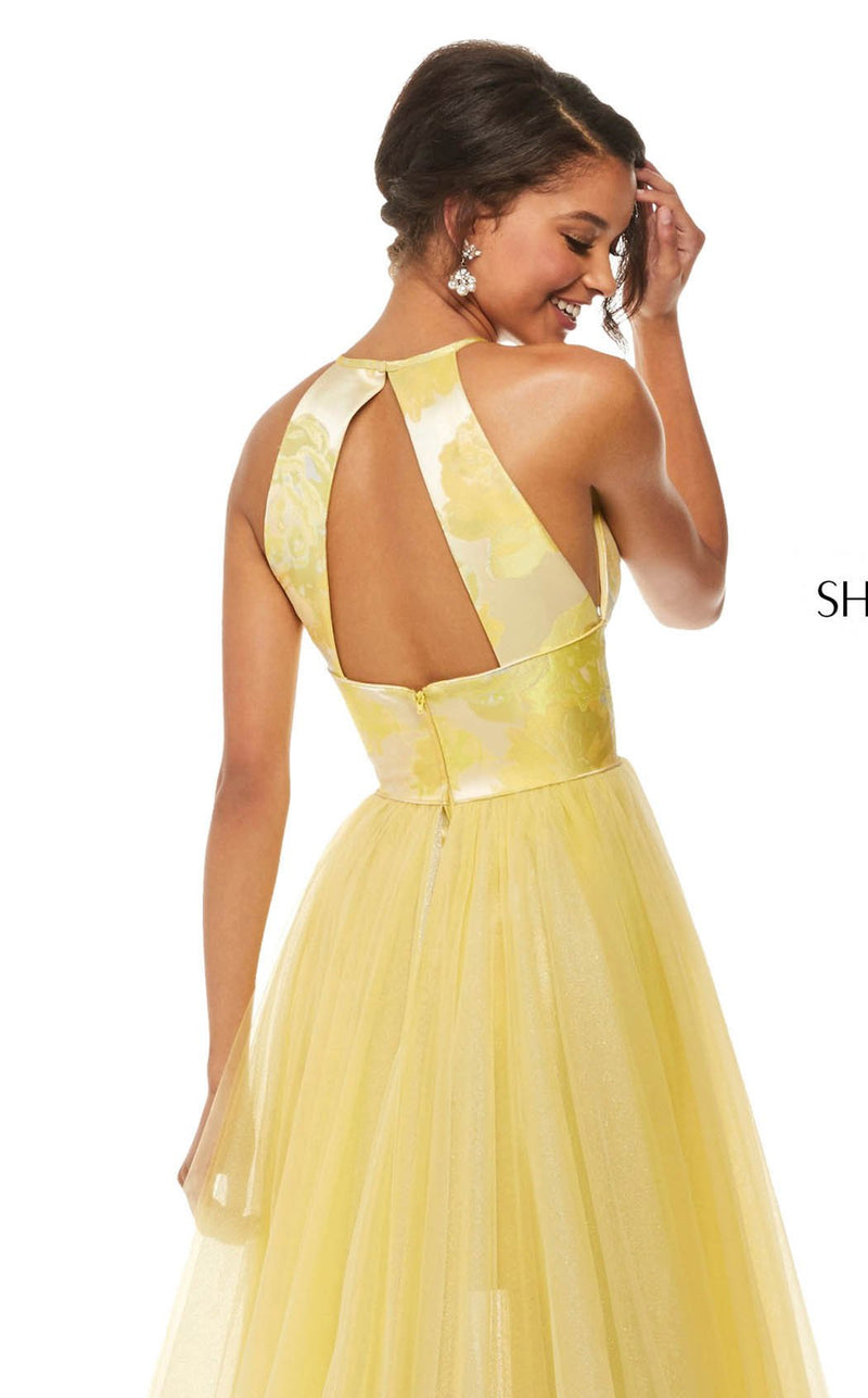 Sherri Hill 52859 Yellow-Silver-Print