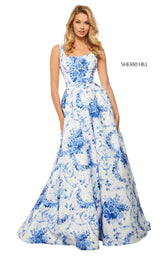 Sherri Hill 52863 Ivory-Blue-Print