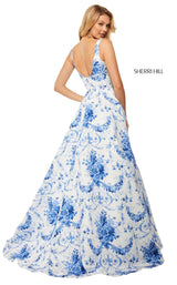 Sherri Hill 52863 Ivory-Blue-Print