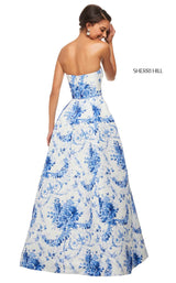 Sherri Hill 52864 Ivory-Blue-Print