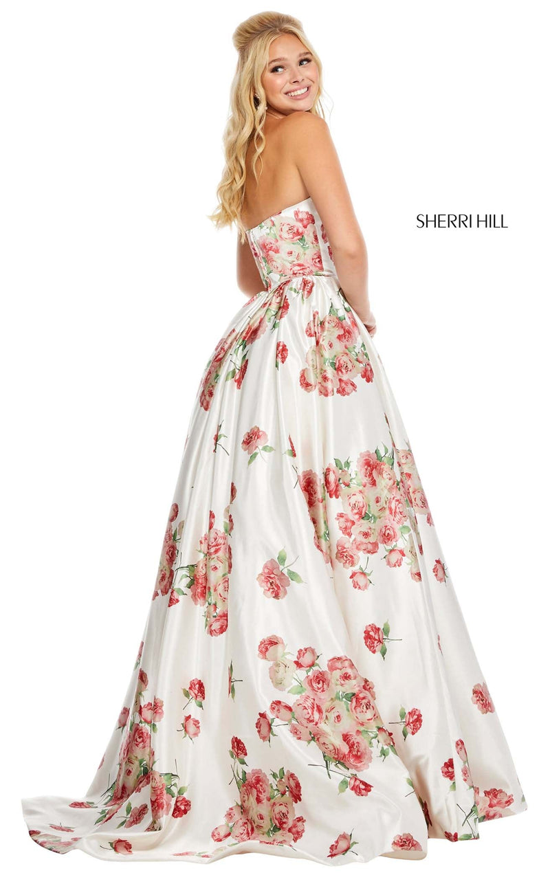 Sherri Hill 52867 Ivory-Red-Print