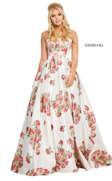 Sherri Hill 52867 Ivory-Red-Print