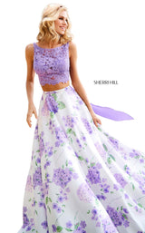 Sherri Hill 52870 Lilac-Ivory-Print