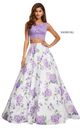 Sherri Hill 52870 Lilac-Ivory-Print