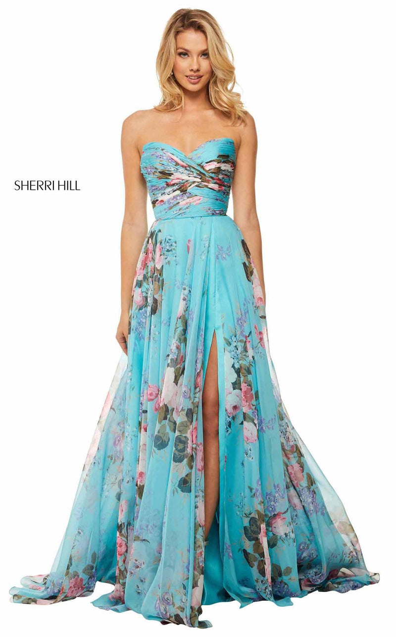 Sherri Hill 52872 Aqua-Print