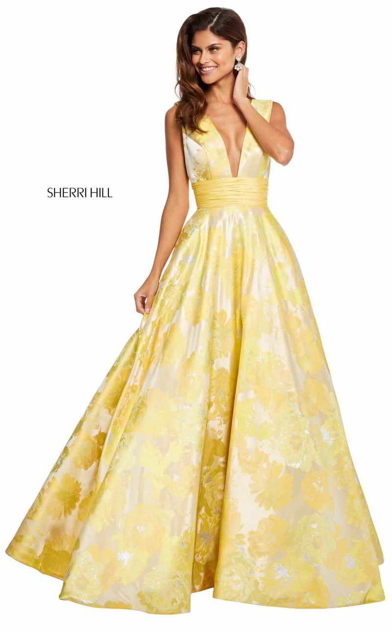 Sherri Hill 52899 Yellow-Print