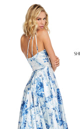 Sherri Hill 52900 Blue-Ivory-Print