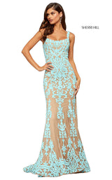 Sherri Hill 52925 Nude/Aqua