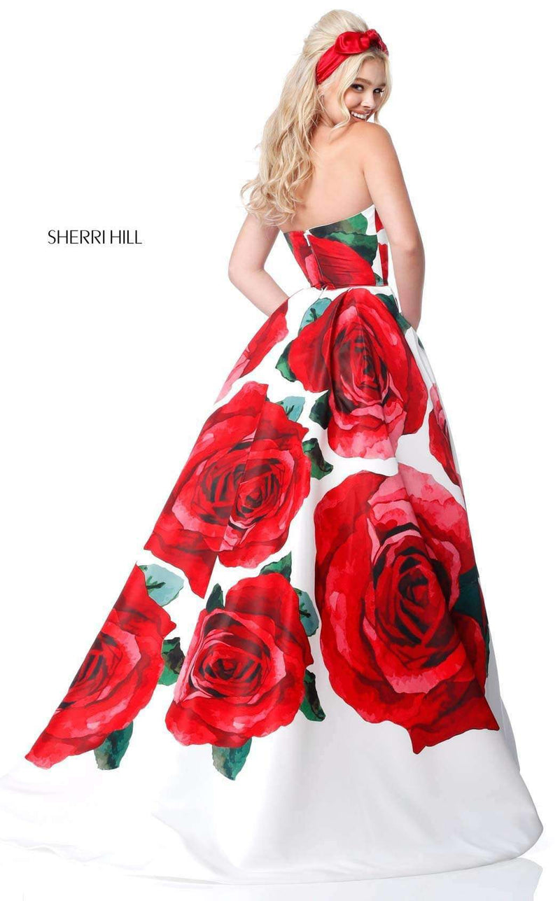 Sherri Hill 51887 Red Print