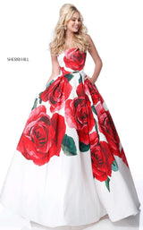 Sherri Hill 51887 Red Print