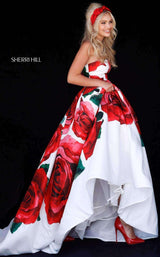 Sherri Hill 51887 Red Print