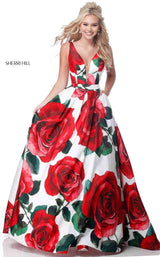 Sherri Hill 51888 Red Print