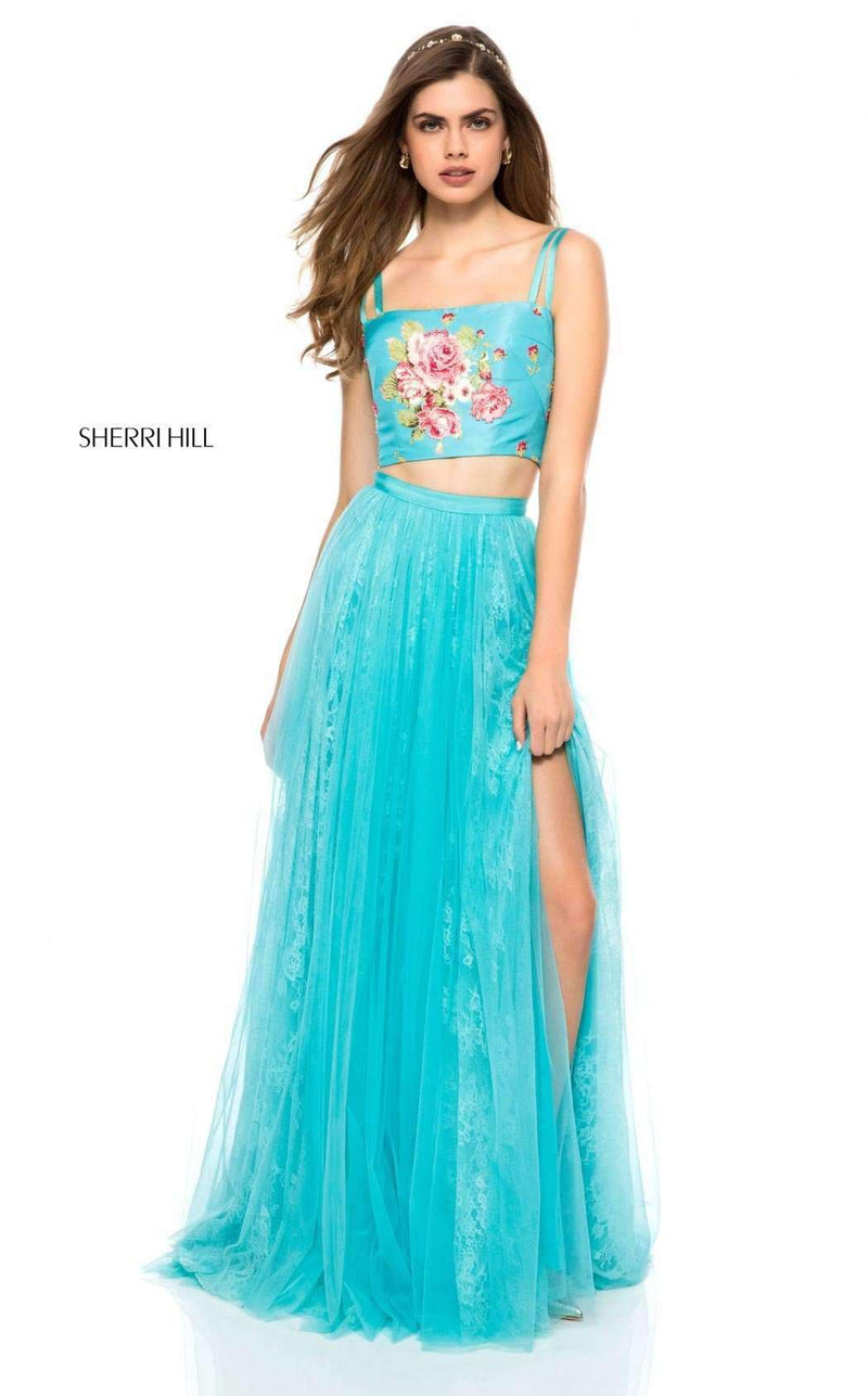 Sherri Hill 51945 Aqua-Print