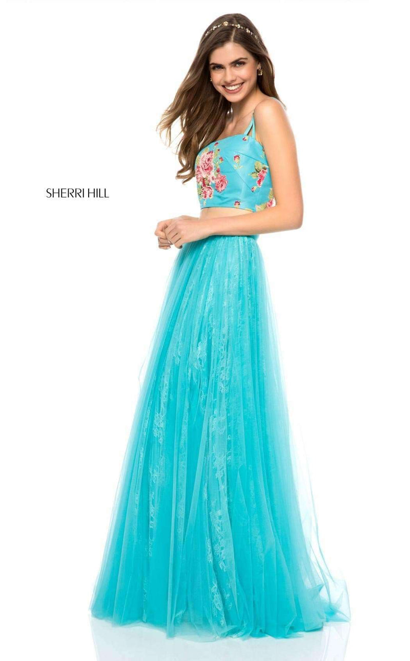 Sherri Hill 51945 Aqua-Print