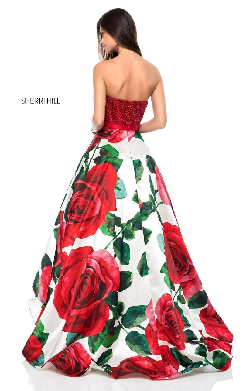 Sherri Hill 52039 Red Print