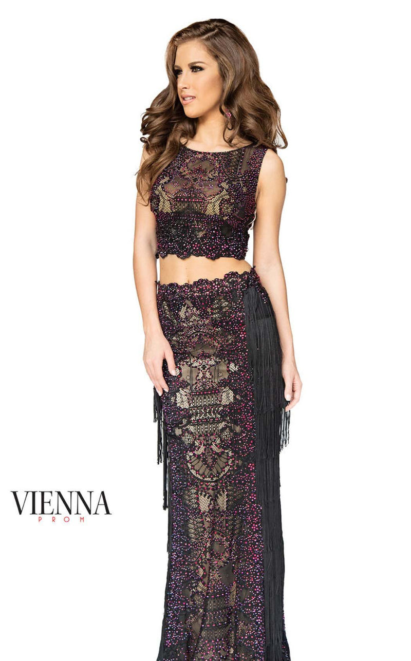 Vienna Prom V8242 Black/Fuchsia